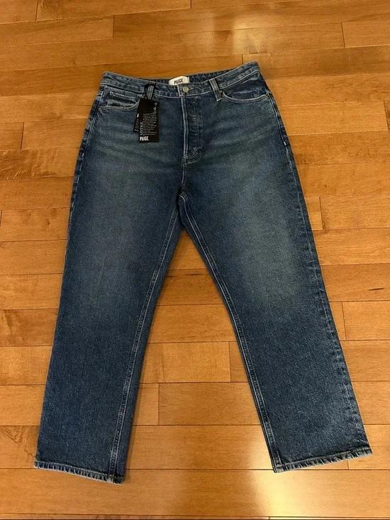 PAIGE Billy High Waist Crop Straight Jeans Moonchild Wash NWT Size 31 - Picture 5 of 14